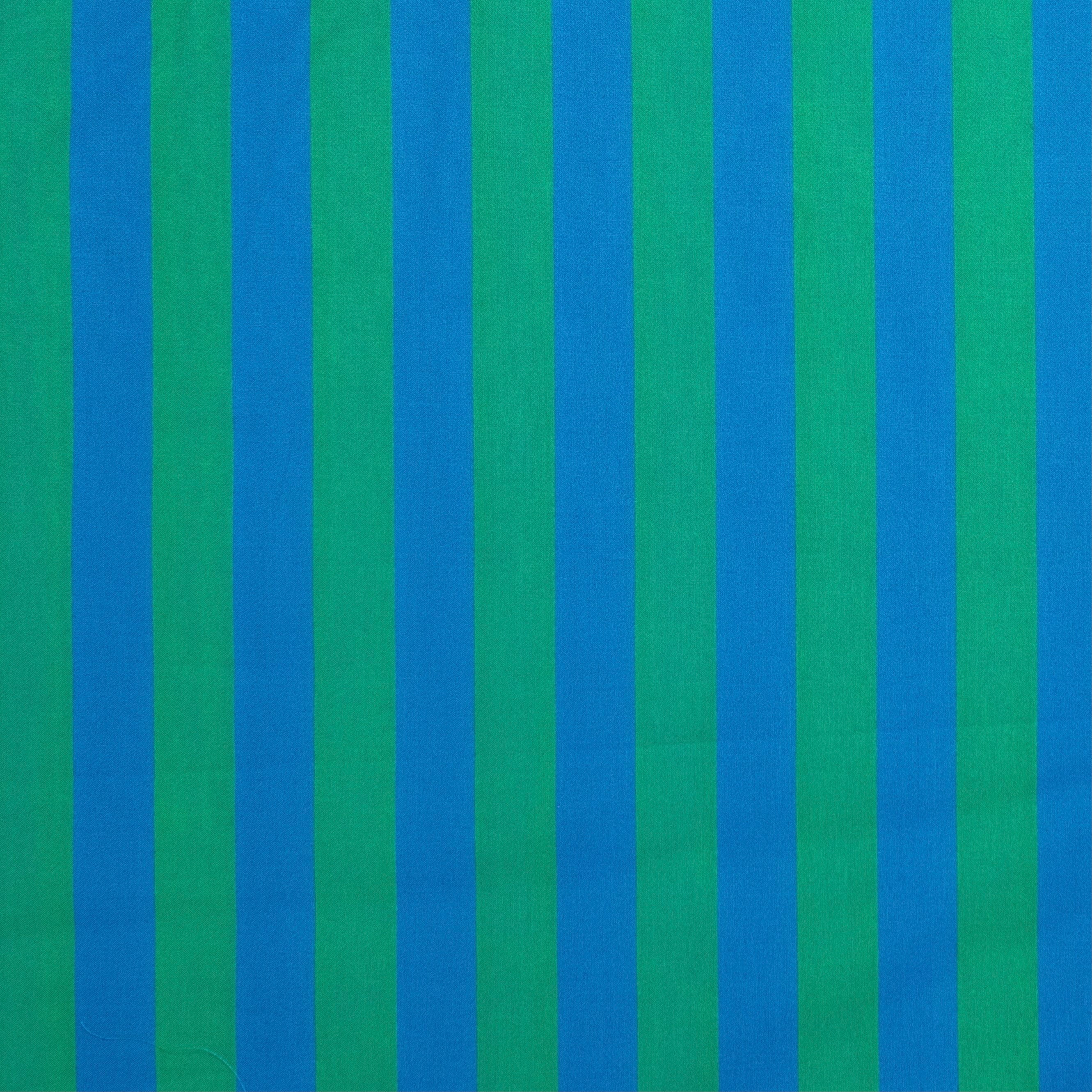 POPELÍN ESTAMPADO RAYAS AZUL - VERDE