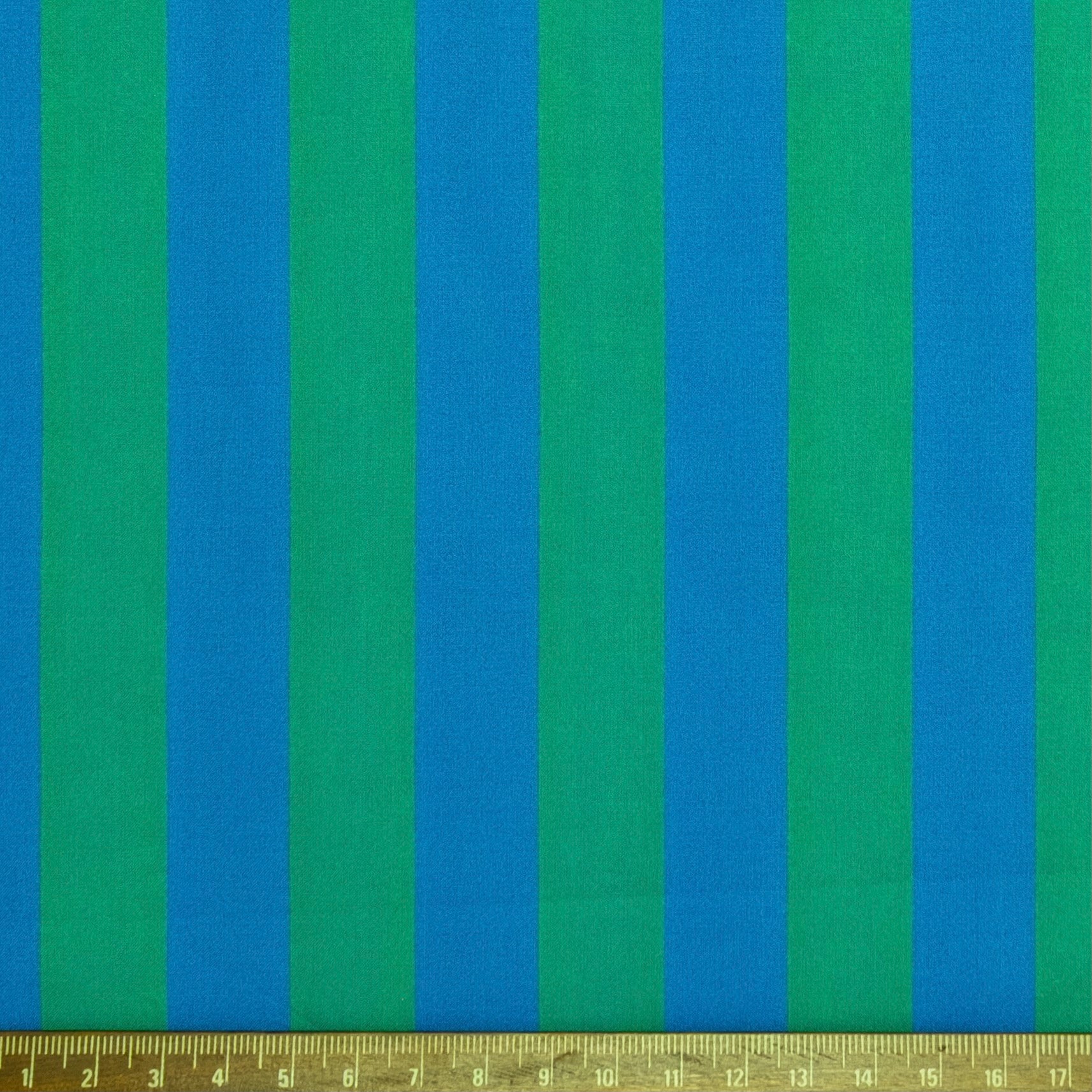POPELÍN ESTAMPADO RAYAS AZUL - VERDE