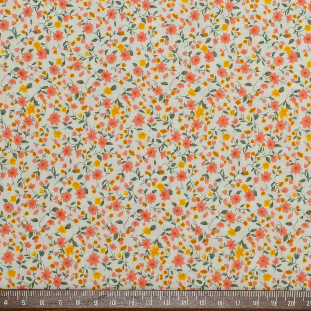 POPELÍN ESTAMPADO LIBERTY MARGARET ROJO CORAL
