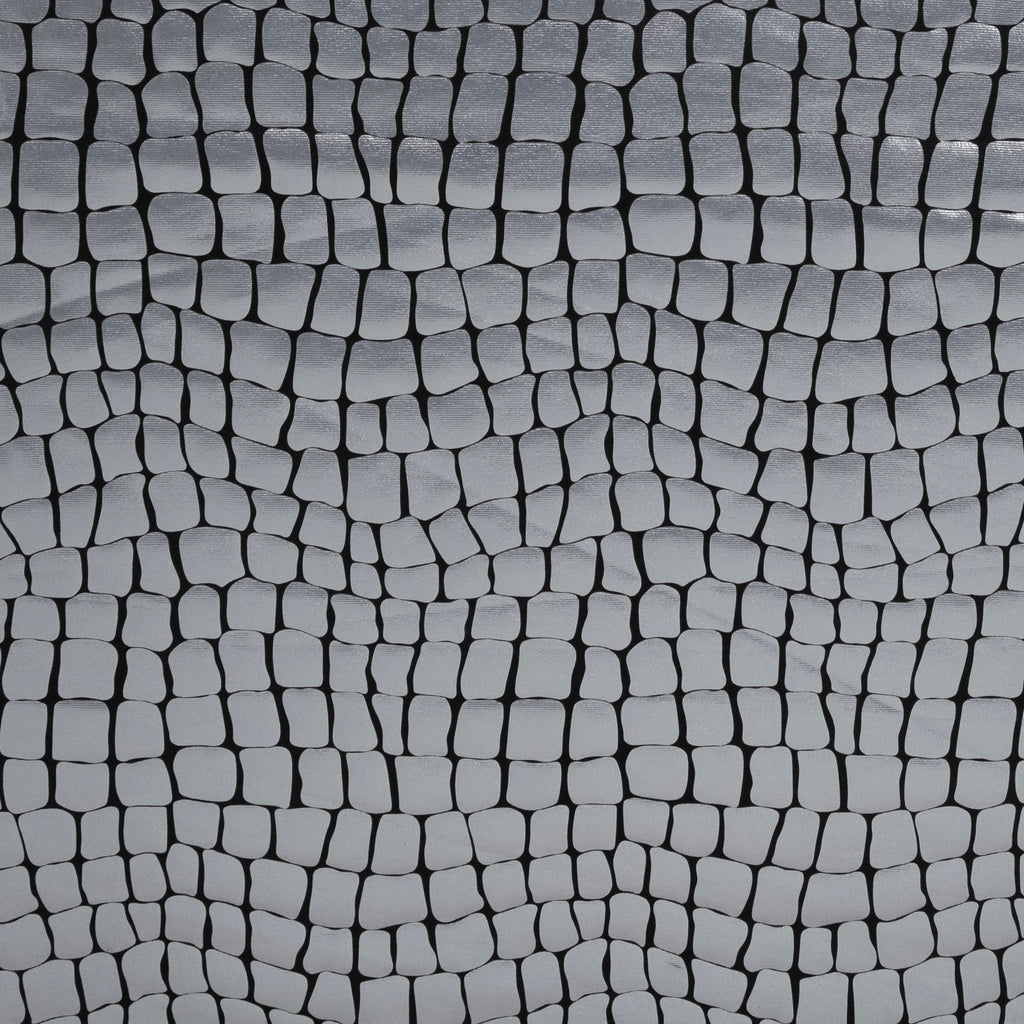 LAMINÉ MÉTALLIQUE SPANDEX CROCODILE ARGENTÉ