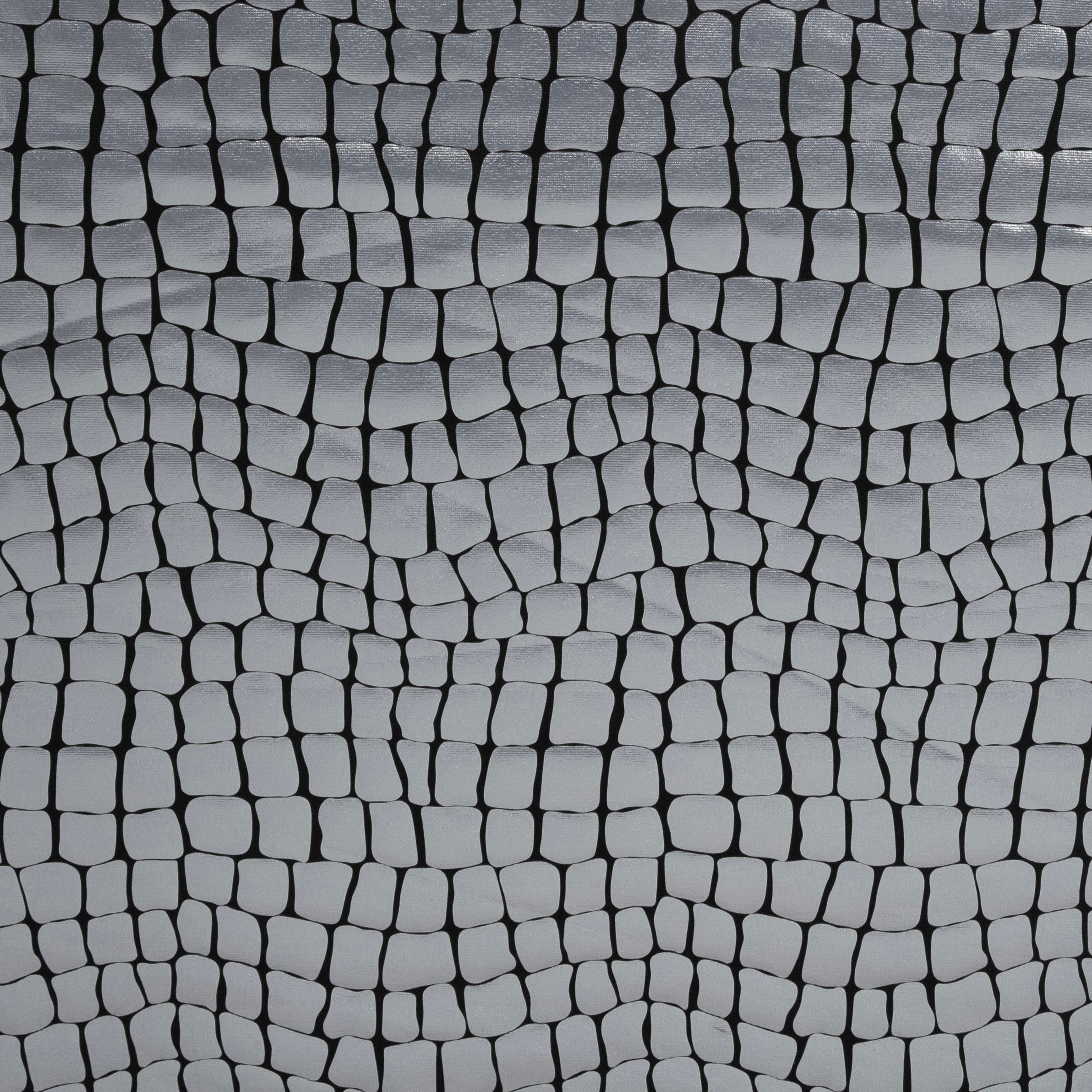 LAMINÉ MÉTALLIQUE SPANDEX CROCODILE ARGENTÉ