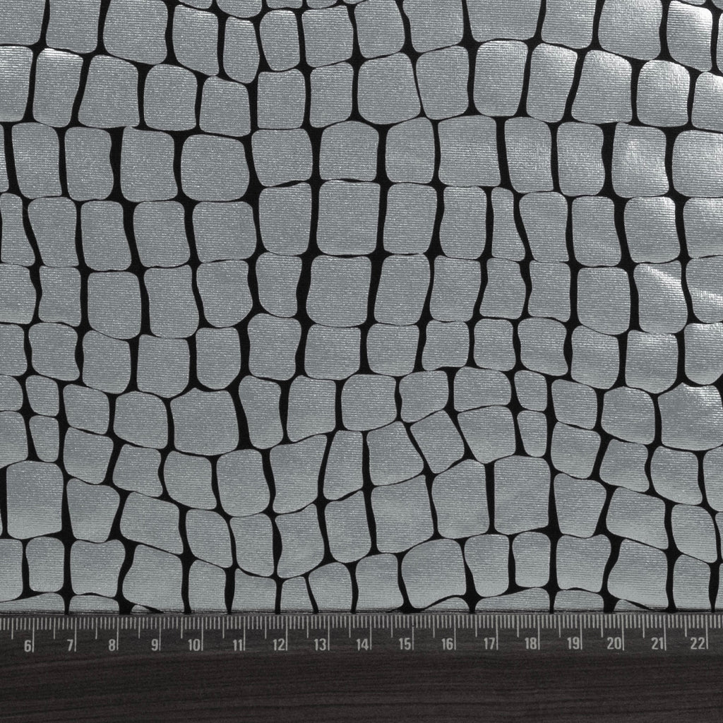 LAMINÉ MÉTALLIQUE SPANDEX CROCODILE ARGENTÉ