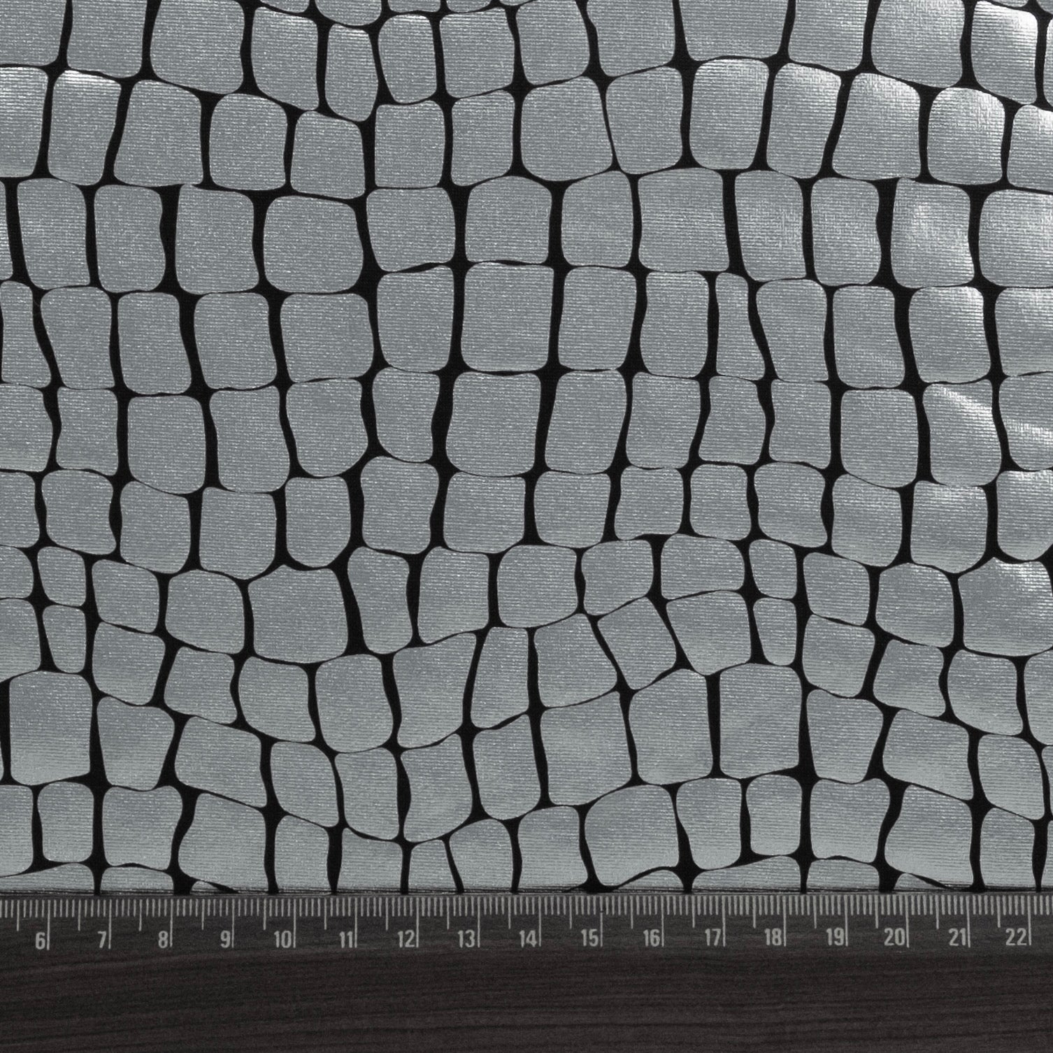 LAMINÉ MÉTALLIQUE SPANDEX CROCODILE ARGENTÉ