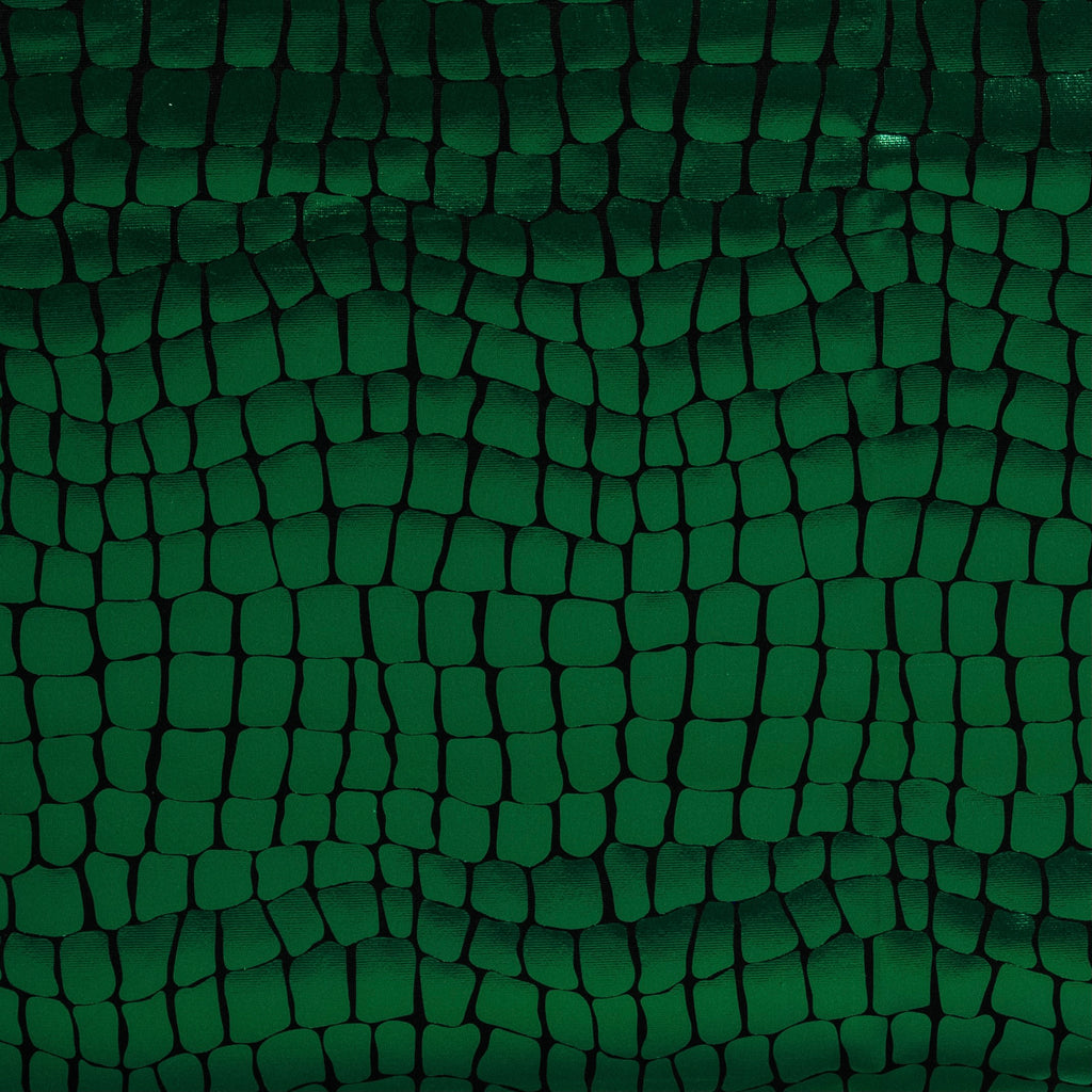 LAMINÉ MÉTALLIQUE SPANDEX CROCODILE VERT