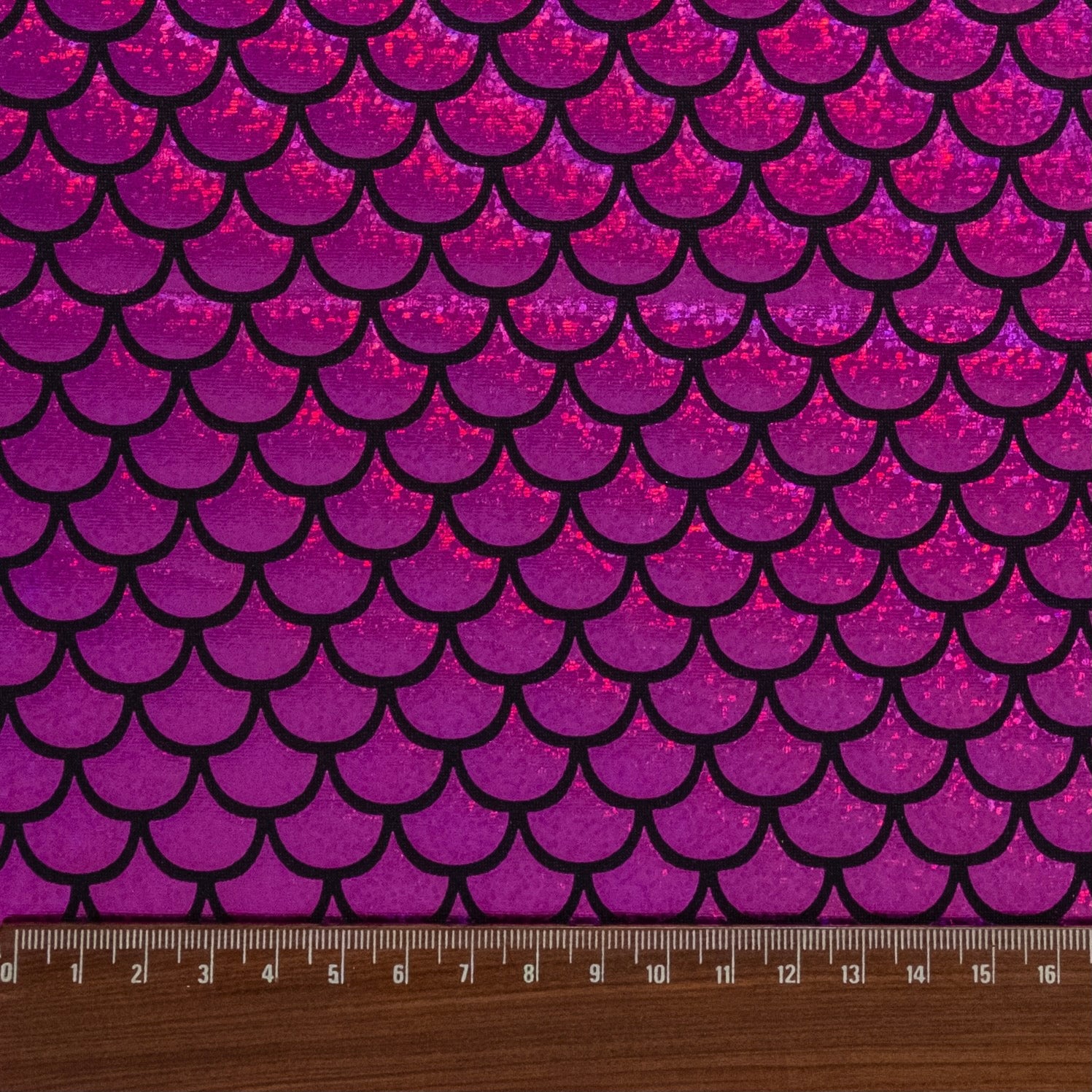 LAMINÉ MÉTALLIQUE SPANDEX ÉCAILLES ROSE FUCHSIA