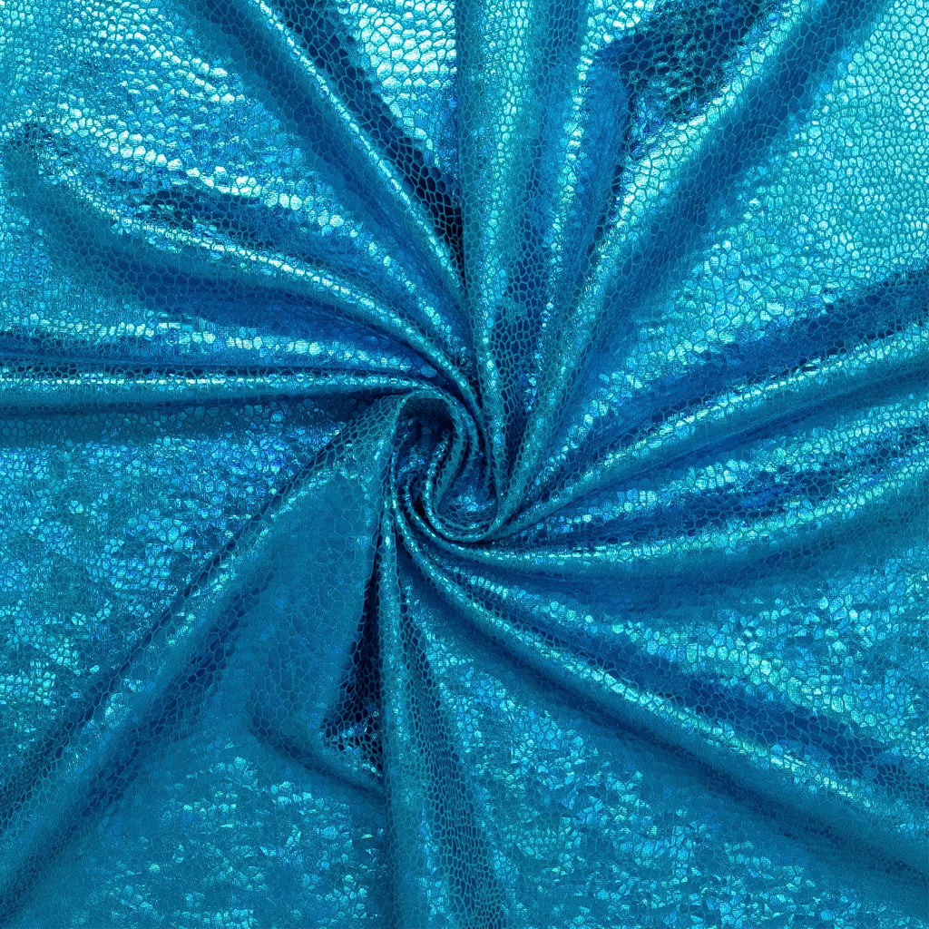 SPANDEX MÉTALLISÉ SERPENT BLEU