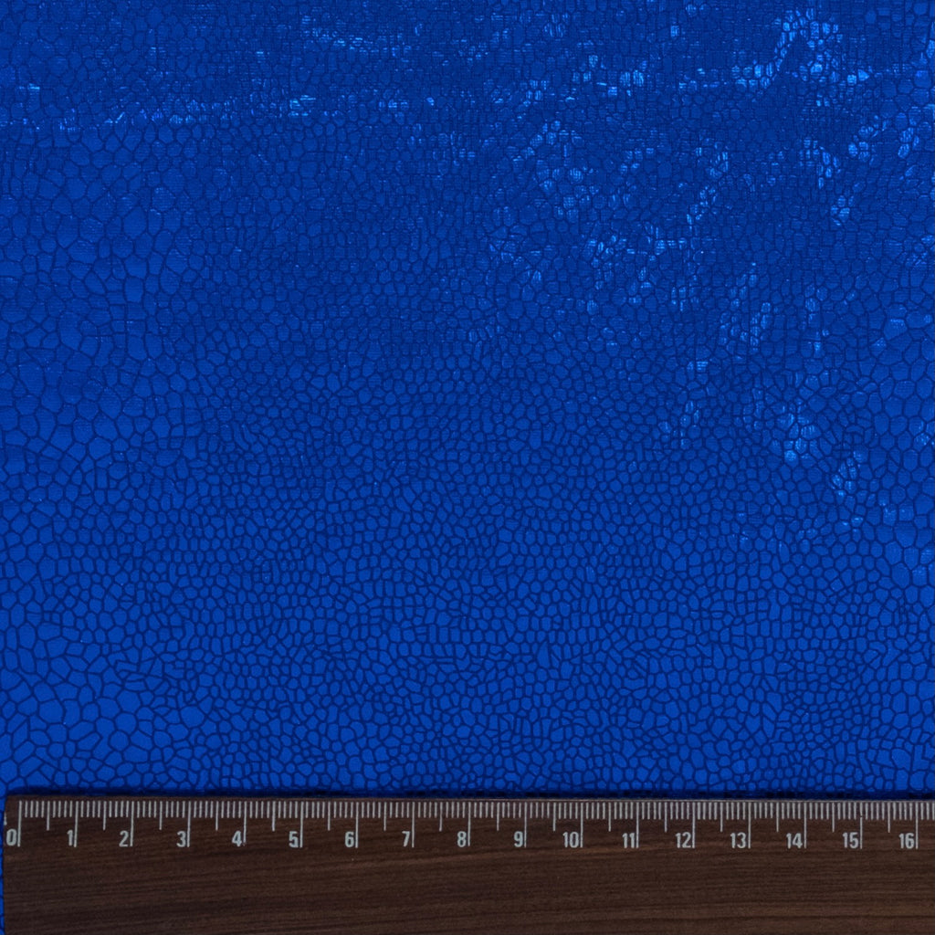 LAMINADO METÁLICO SPANDEX SERPIENTE AZUL ELÉCTRICO