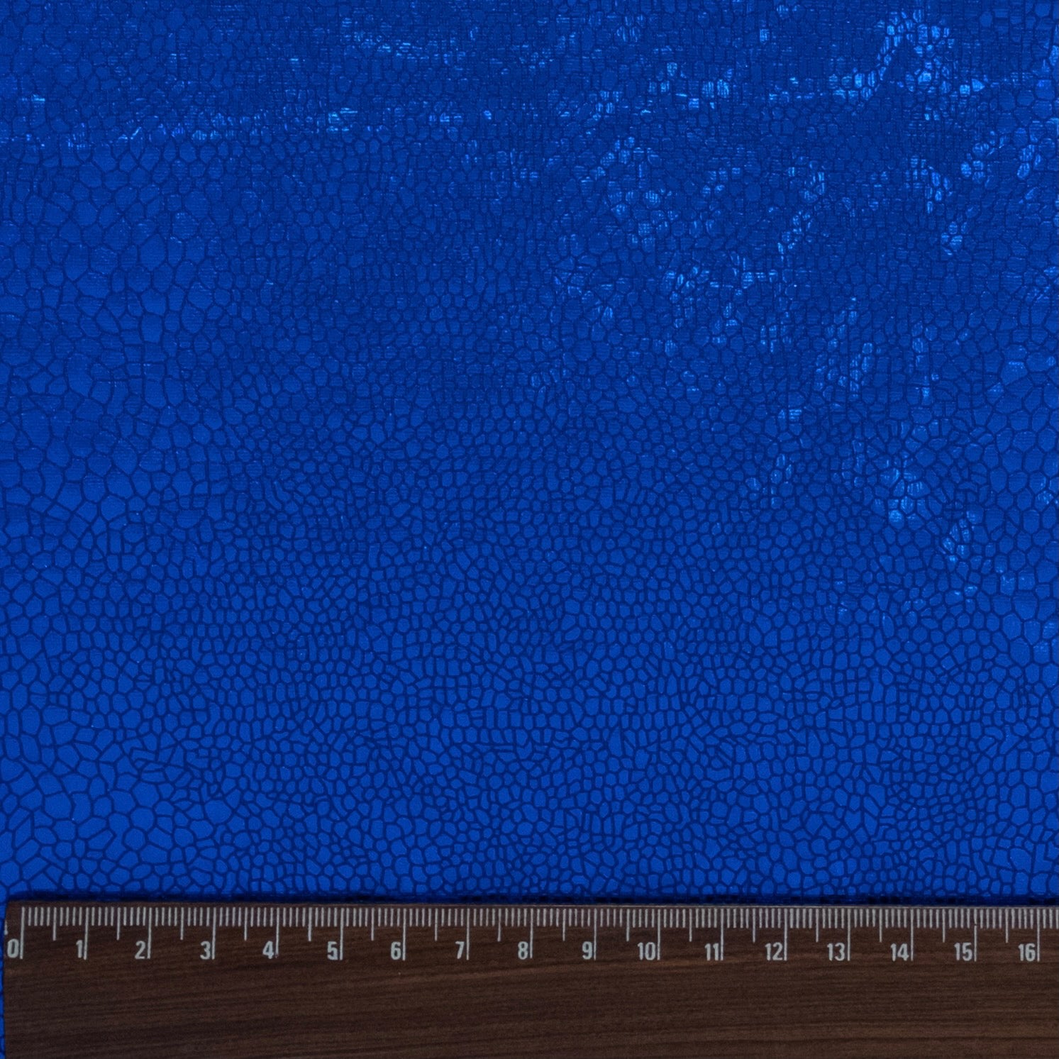 LAMINADO METÁLICO SPANDEX SERPIENTE AZUL ELÉCTRICO