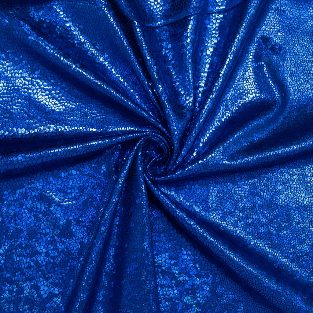 LAMINADO METÁLICO SPANDEX SERPIENTE AZUL ELÉCTRICO