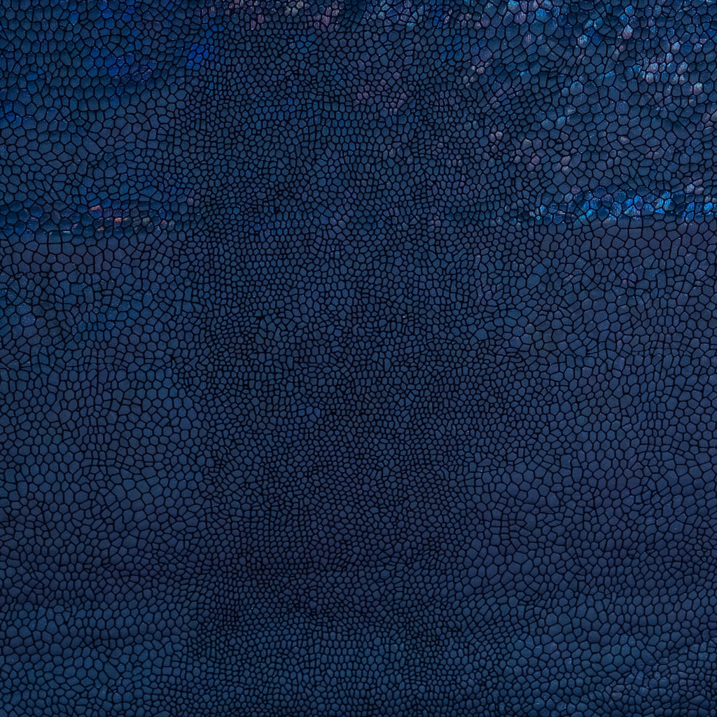 LAMINE MÉTALLIQUE SPANDEX SERPENT BLEU FONCÉ