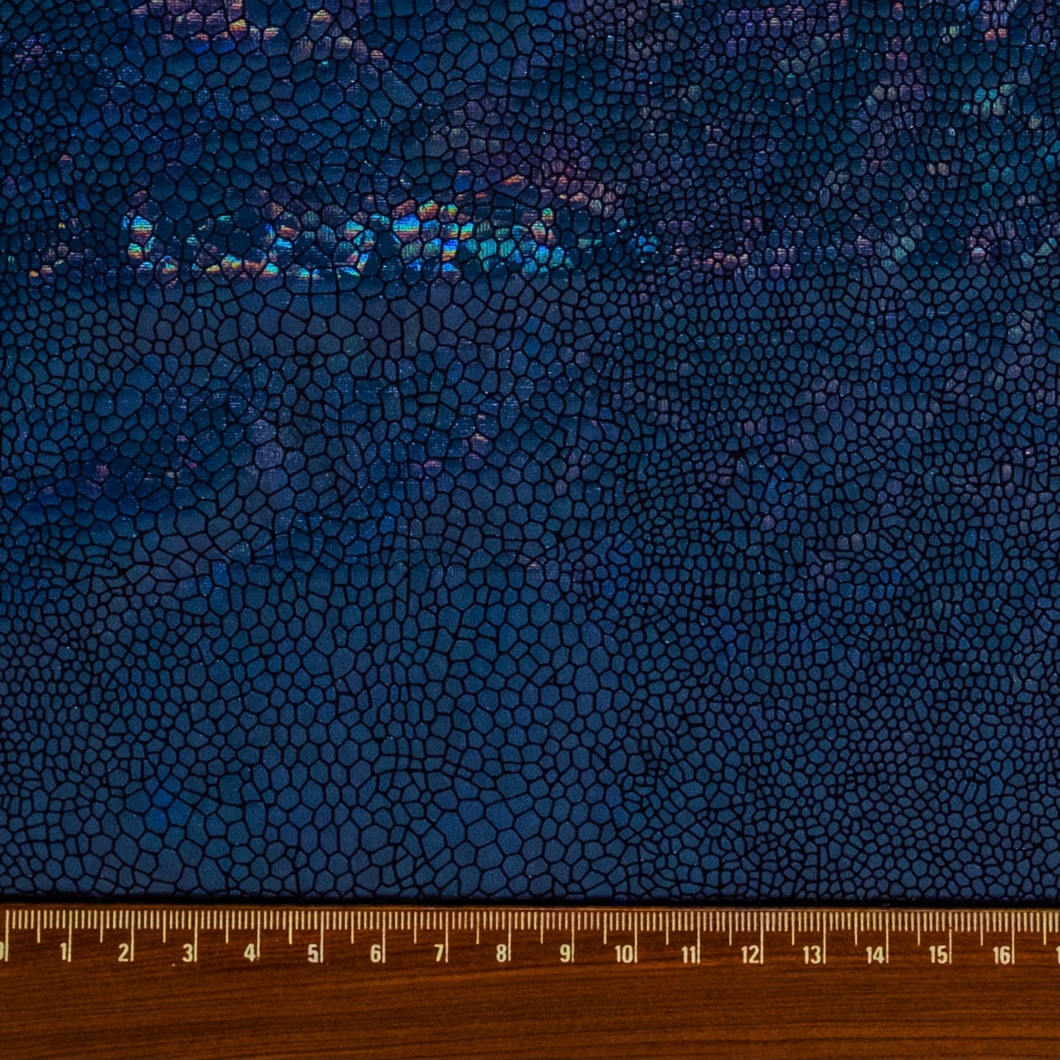 LAMINE MÉTALLIQUE SPANDEX SERPENT BLEU FONCÉ