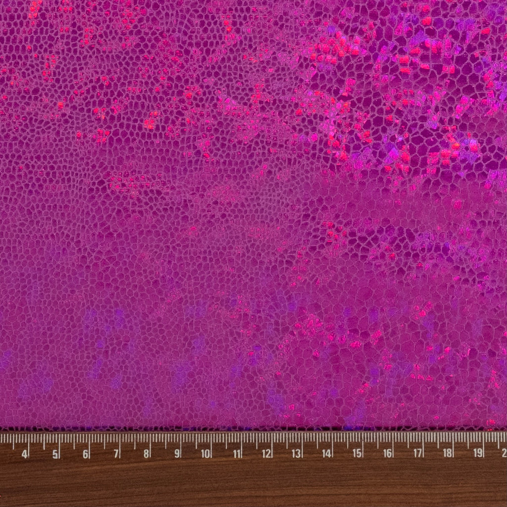 LAMINÉ MÉTALLIQUE ÉLASTHANNE SERPENT ROSE FUCHSIA