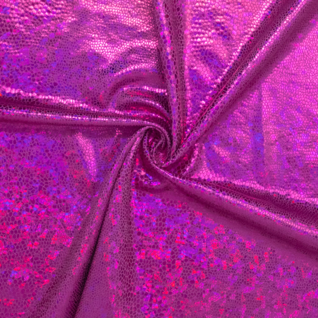 LAMINÉ MÉTALLIQUE ÉLASTHANNE SERPENT ROSE FUCHSIA