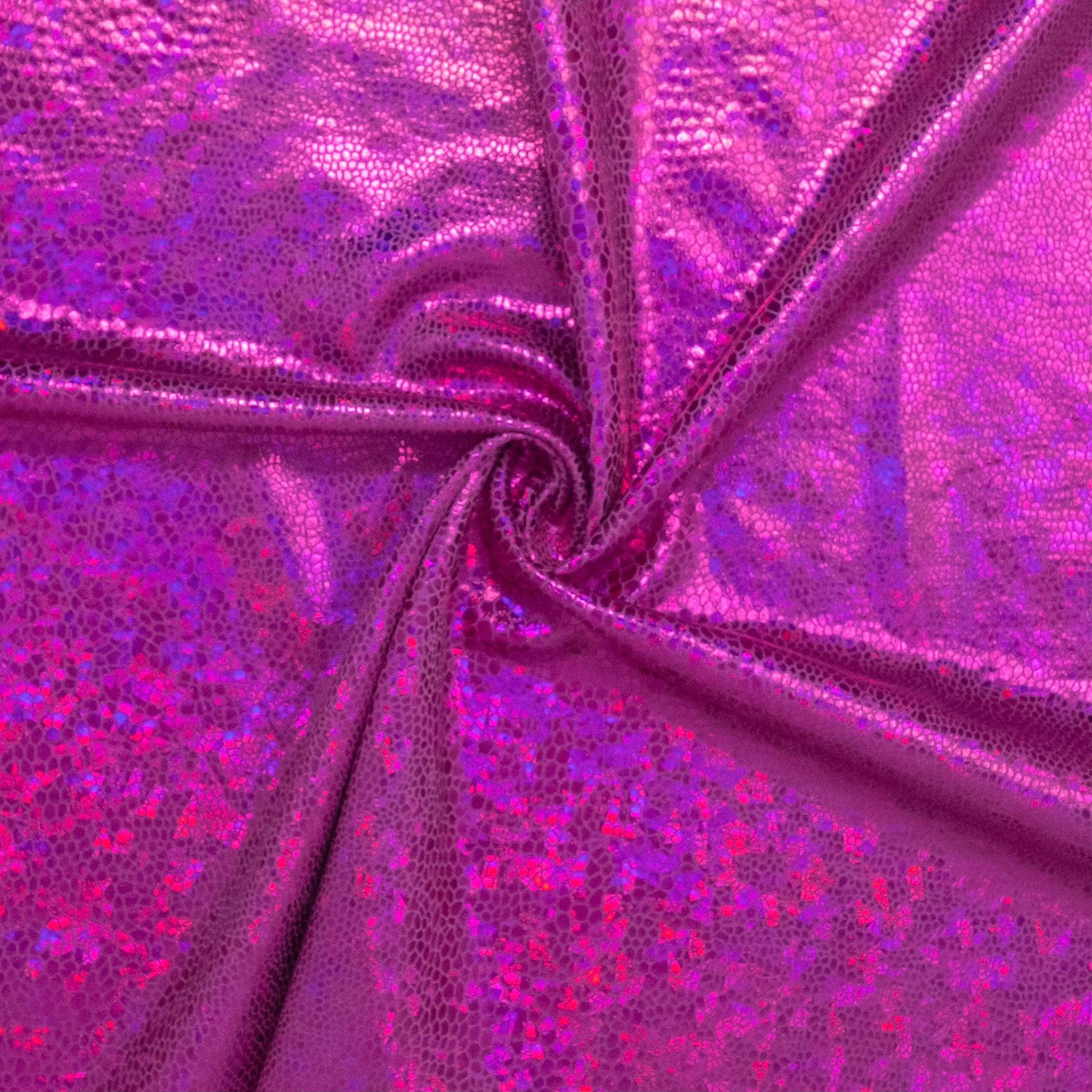 LAMINÉ MÉTALLIQUE ÉLASTHANNE SERPENT ROSE FUCHSIA