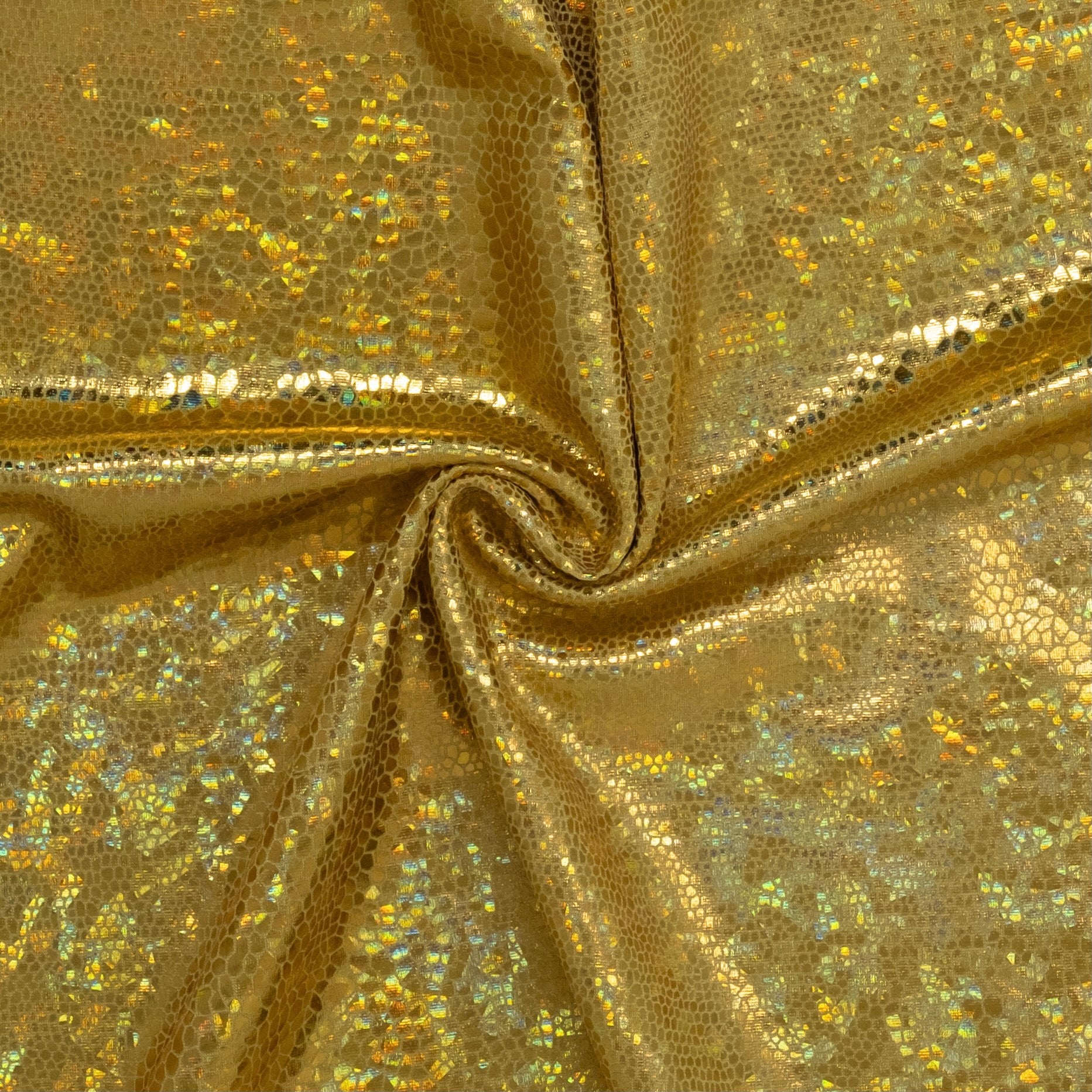LAMINÉ MÉTALLISÉ SPANDEX SERPENT DORÉ