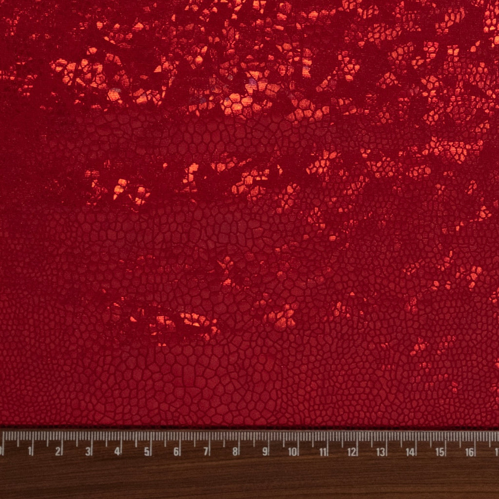 LAMINADO METÁLICO SPANDEX SERPIENTE ROJO