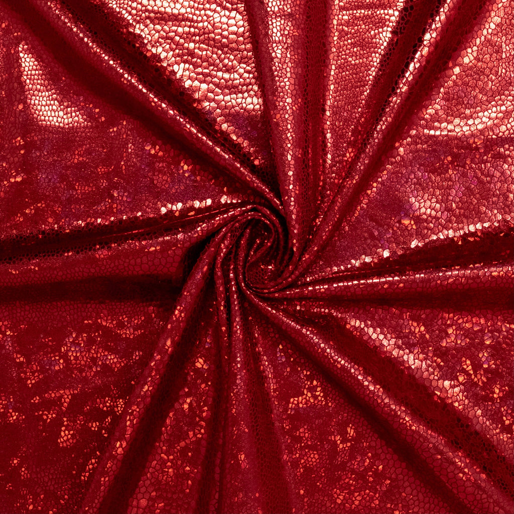 LAMINADO METÁLICO SPANDEX SERPIENTE ROJO