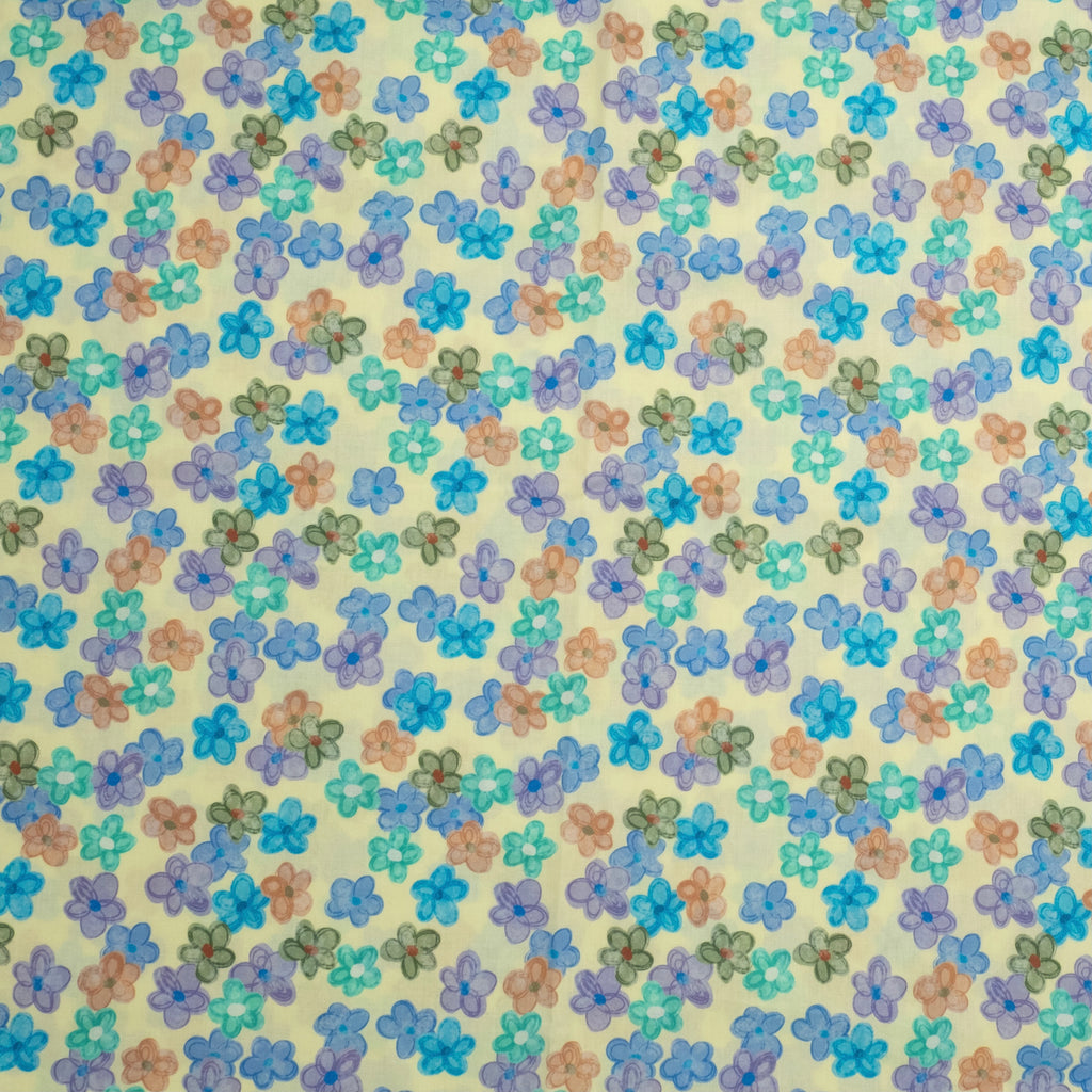 POPELÍN ESTAMPADO LIBERTY FLORES DE CAMPO AZUL