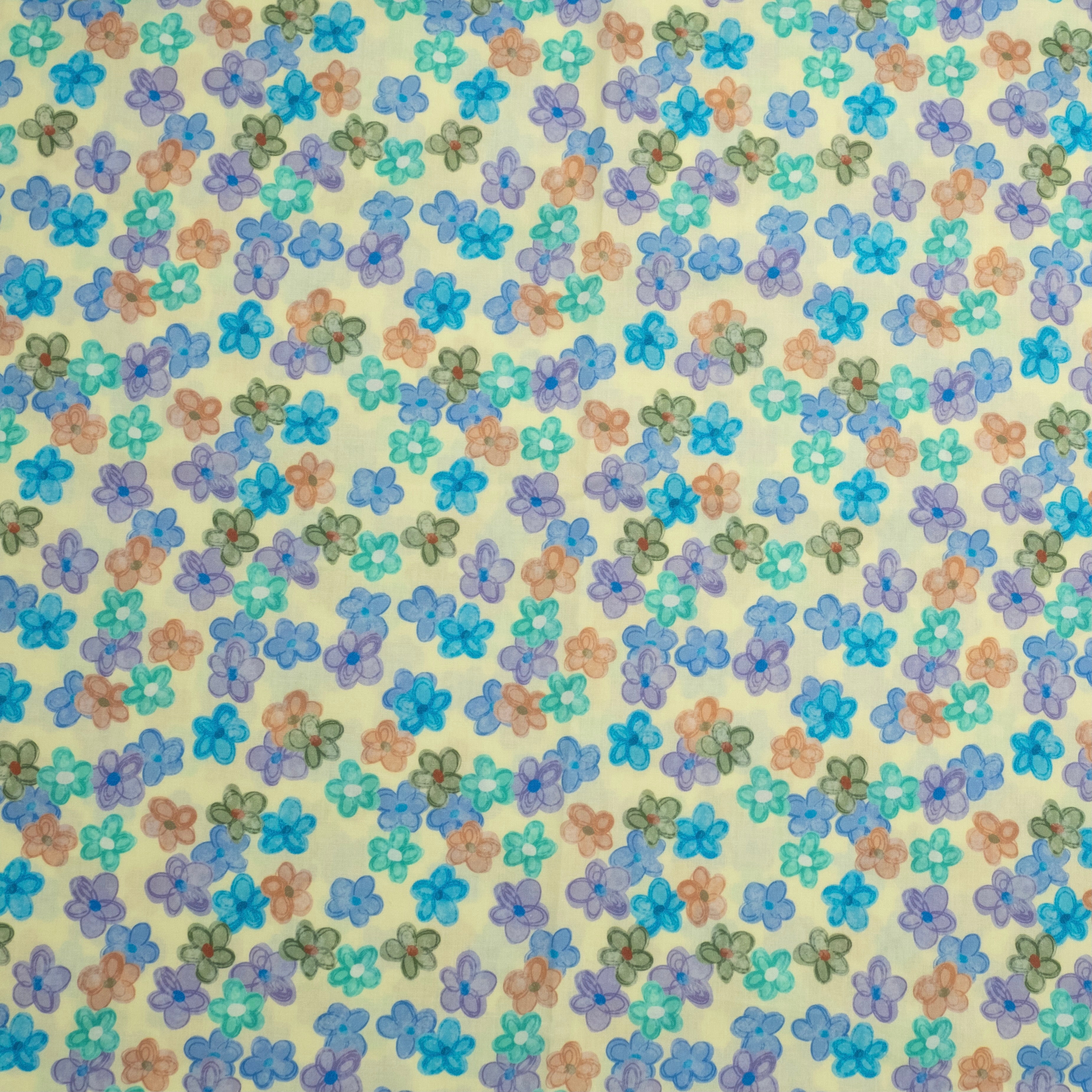 POPELÍN ESTAMPADO LIBERTY FLORES DE CAMPO AZUL