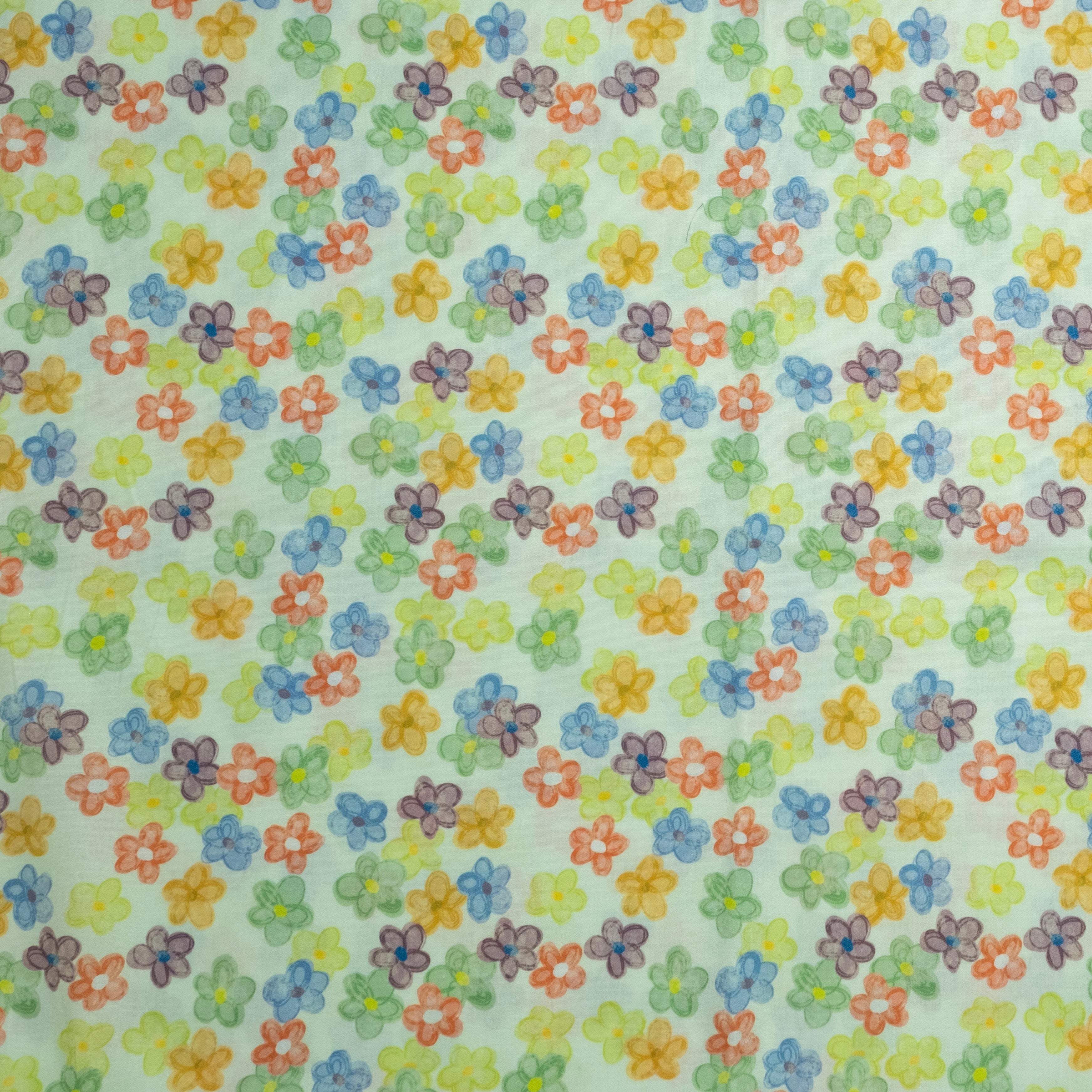 POPLIN VERT À FLEURS IMPRIMÉES LIBERTY FIELD