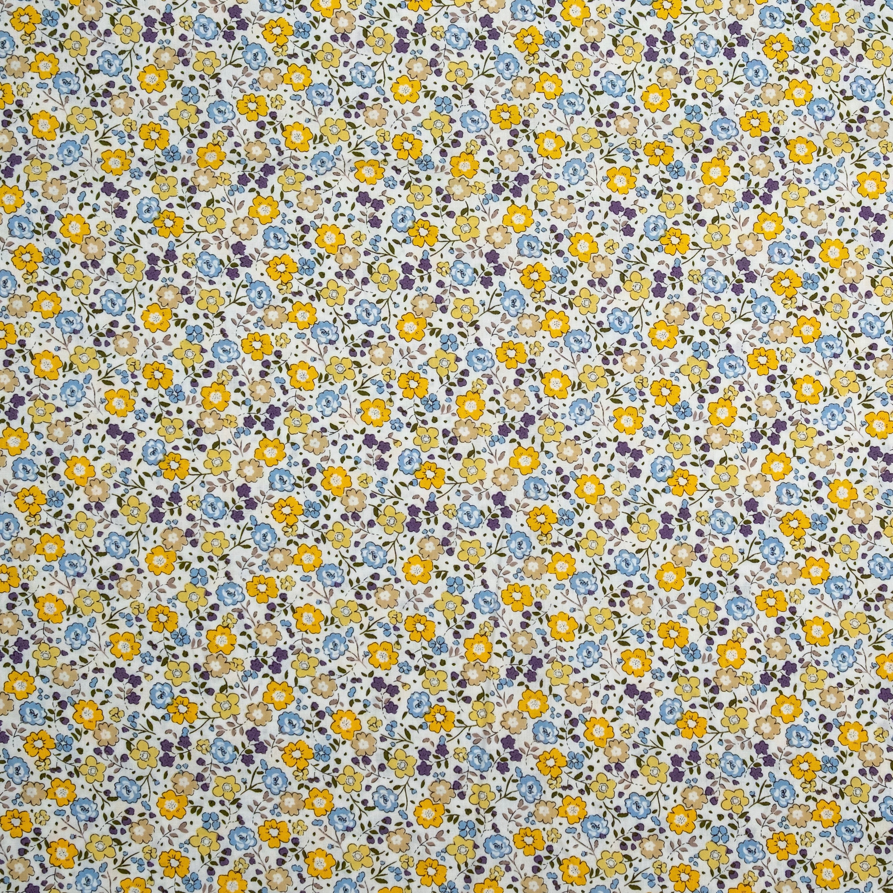 POPELÍN ESTAMPADO LIBERTY SOFT BETSY AMARILLO Y AZUL