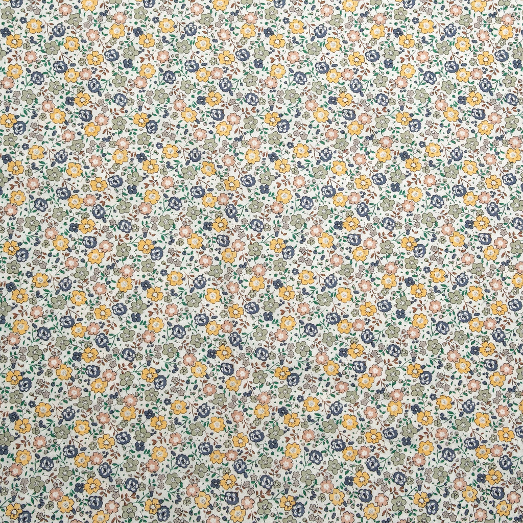 LIBERTY SOFT BETSY POPLINE IMPRIMÉE JAUNE ET VERTE