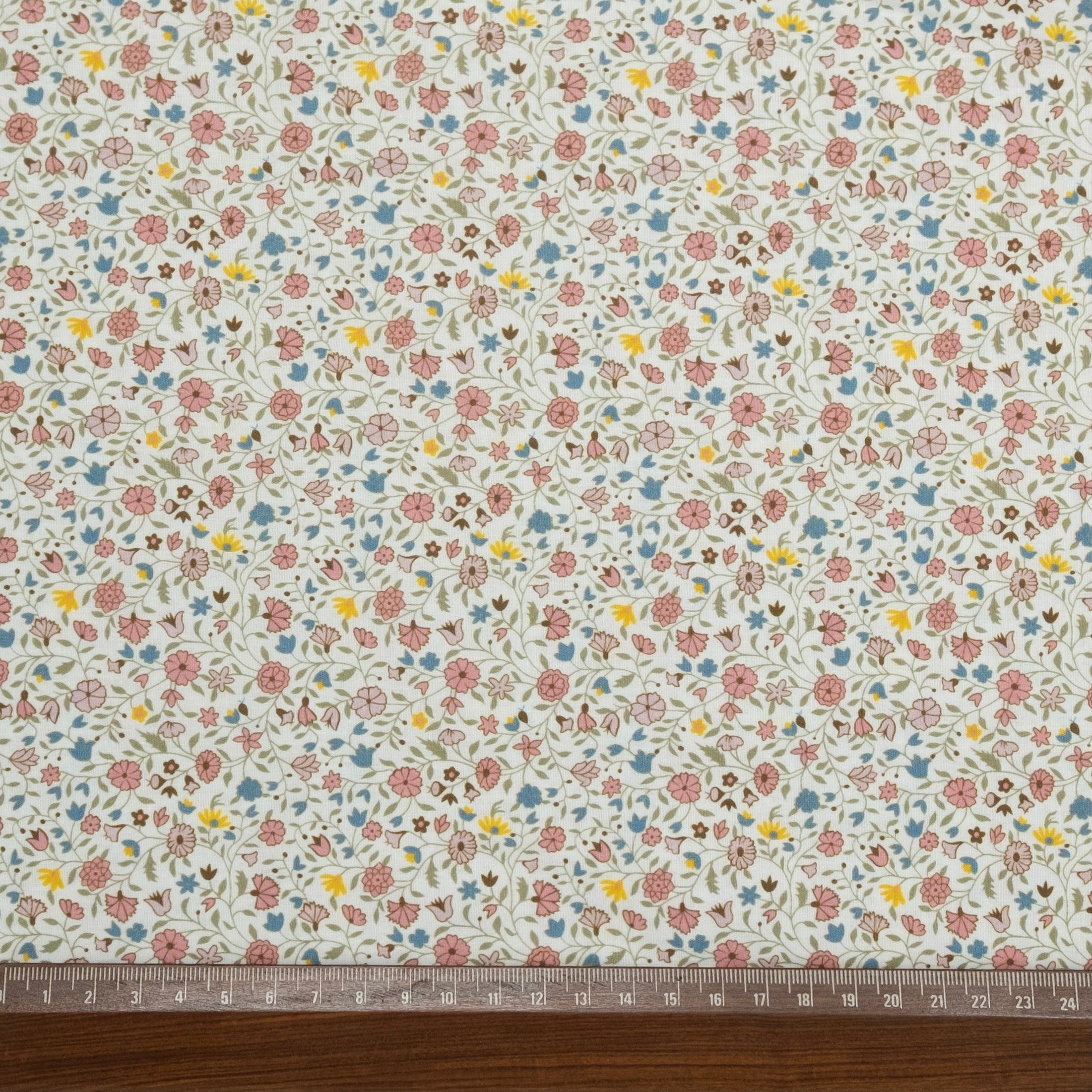 POPELÍN ESTAMPADO LIBERTY JARDÍN PROVENZAL ROSA