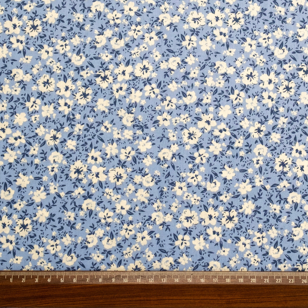LIBERTY PETITE FLEUR POPLIN IMPRIMÉE BLEUE