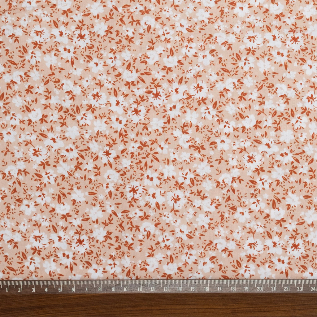 LIBERTY PETITE FLEUR ORANGE POPLIN IMPRIMÉ
