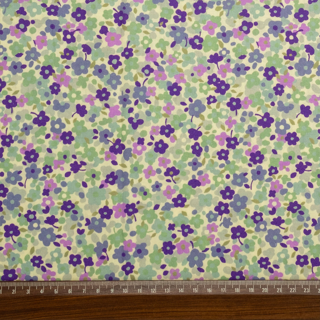 POPELÍN ESTAMPADO LIBERTY VERBENA VERDE-LILA