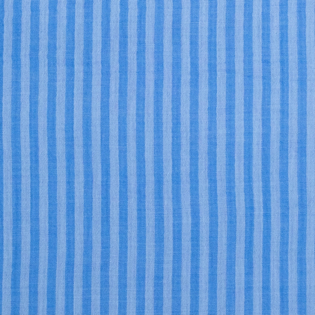 MUSELINA ESTAMPADA A RAYAS AZULES