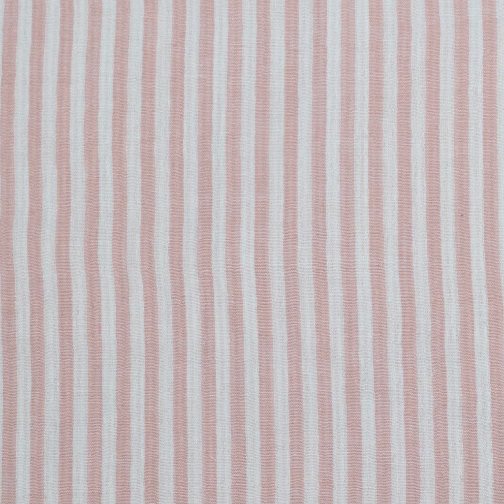 MUSELINA ESTAMPADA A RAYAS ROSA PALO