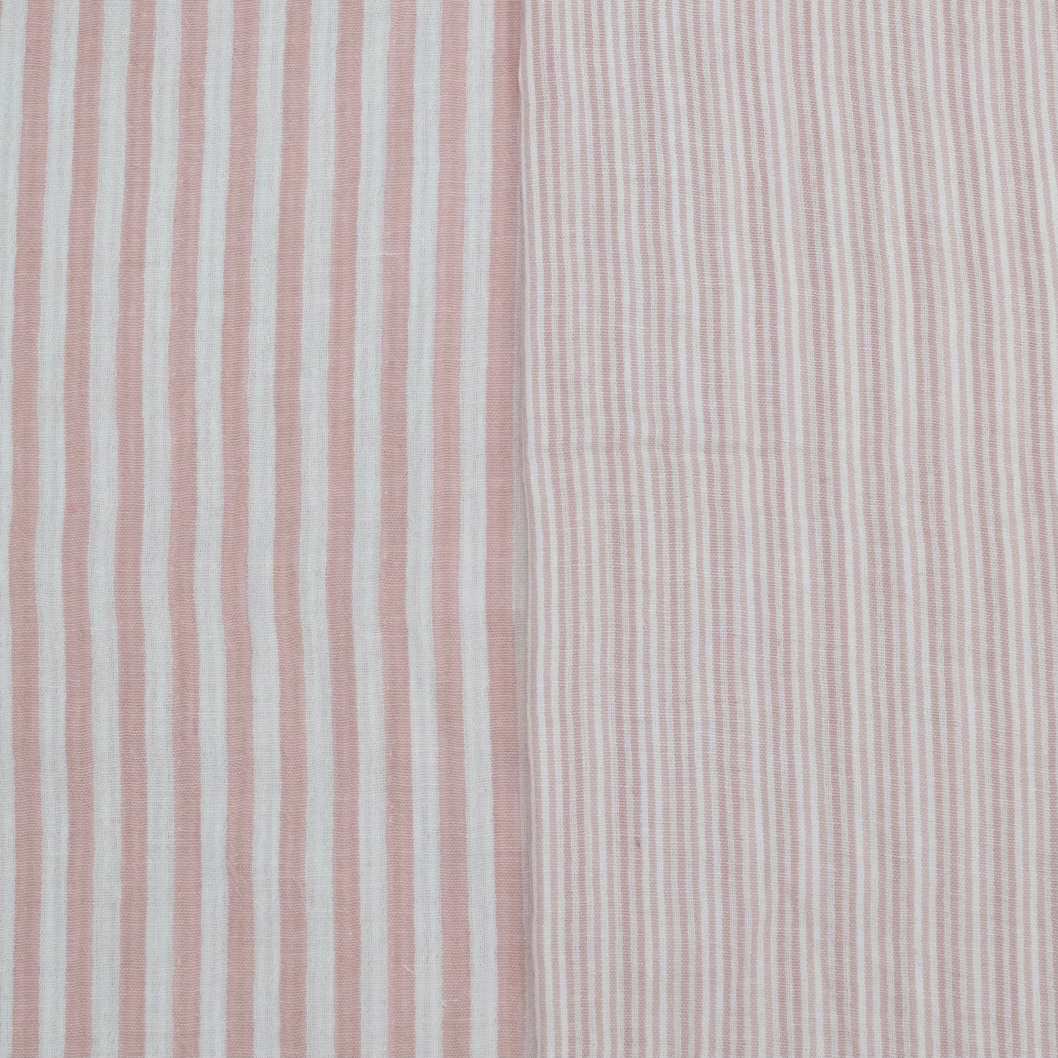 MUSELINA ESTAMPADA A RAYAS ROSA PALO