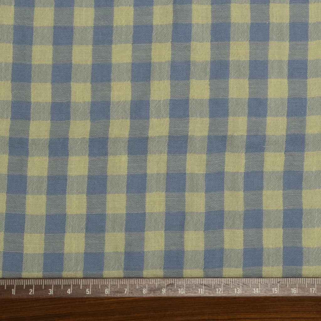 MUSELINA ESTAMPADA AZUL-AMARILLO PALO