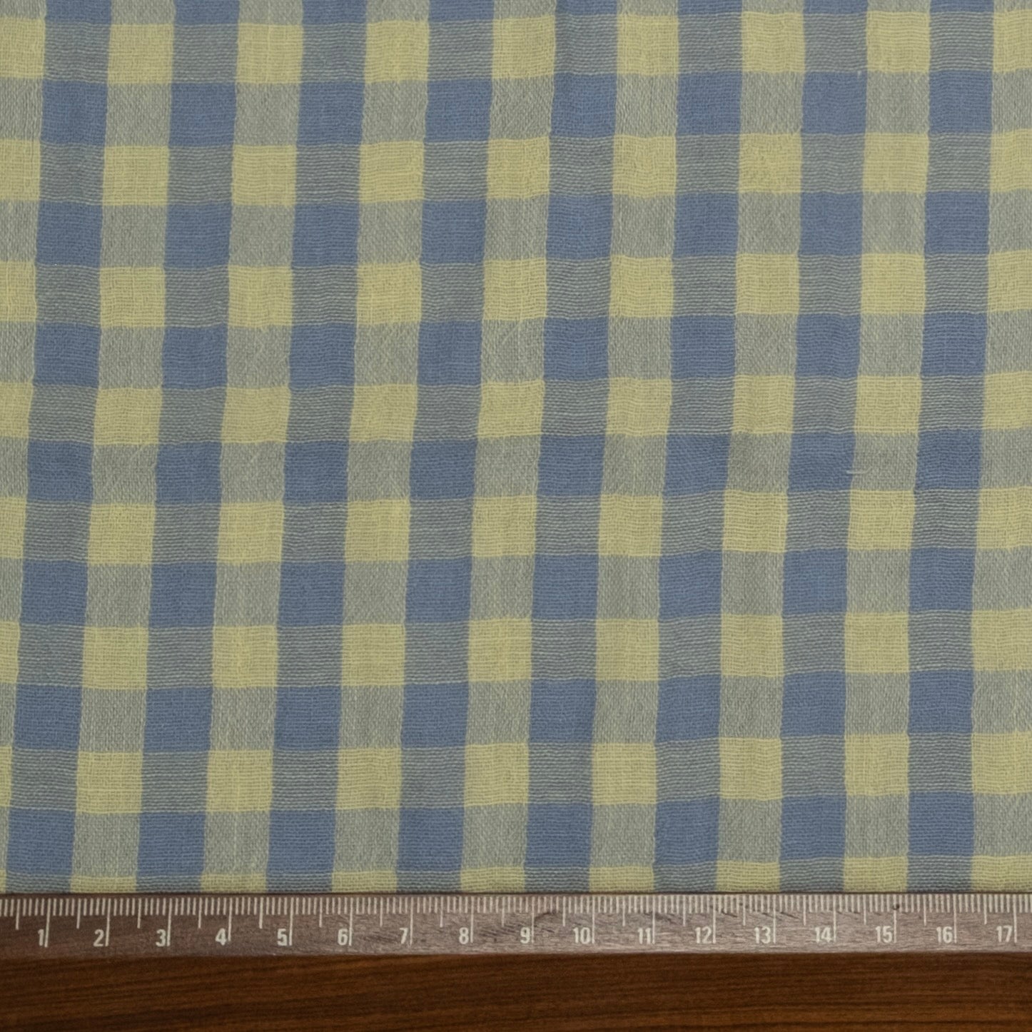 MUSELINA ESTAMPADA AZUL-AMARILLO PALO