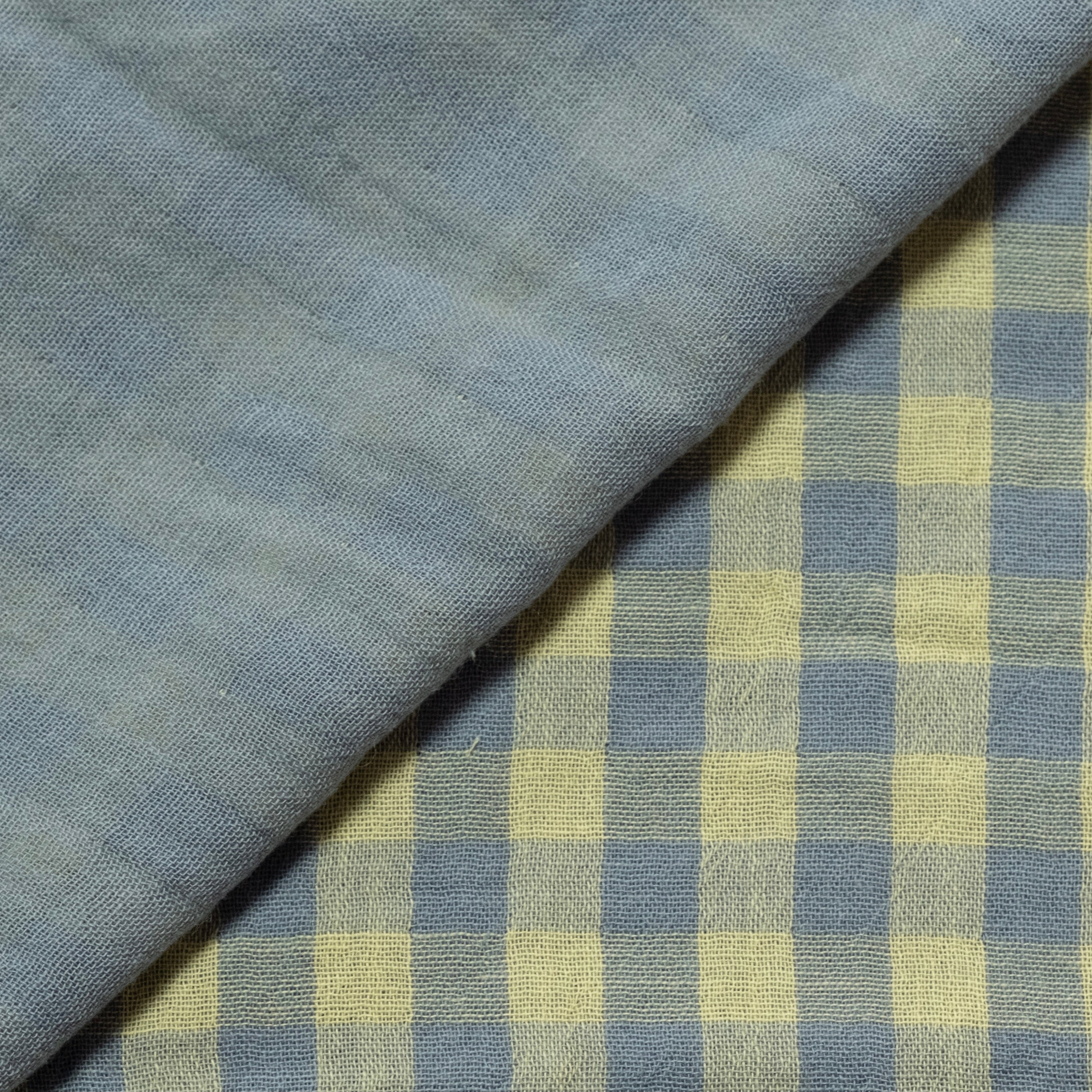 MUSELINA ESTAMPADA AZUL-AMARILLO PALO