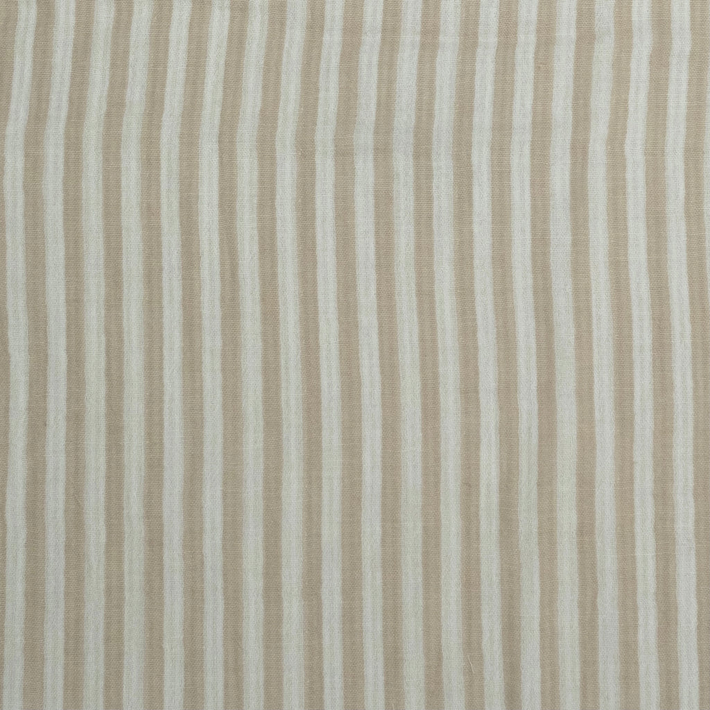 BEIGE STRIPED PRINTED MUSLIN