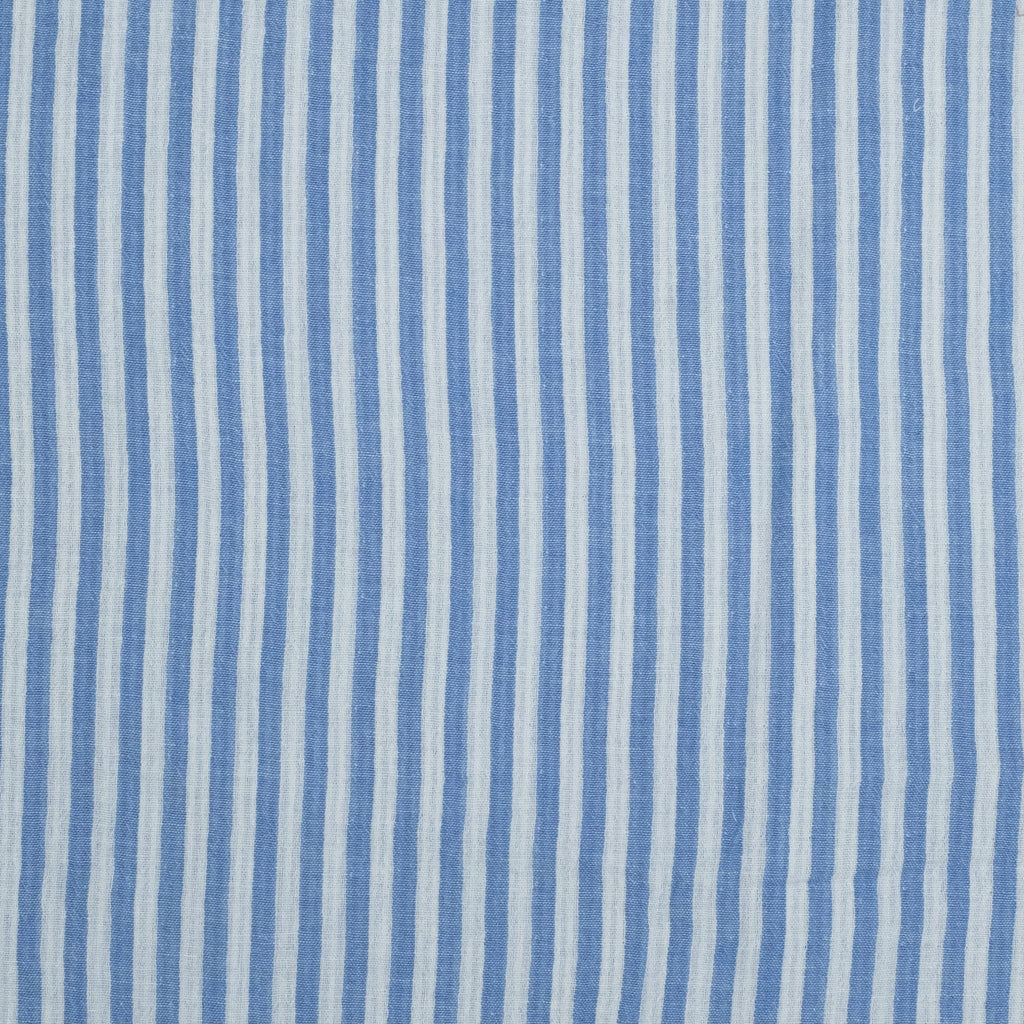 MUSELINA ESTAMPADA A RAYAS AZUL