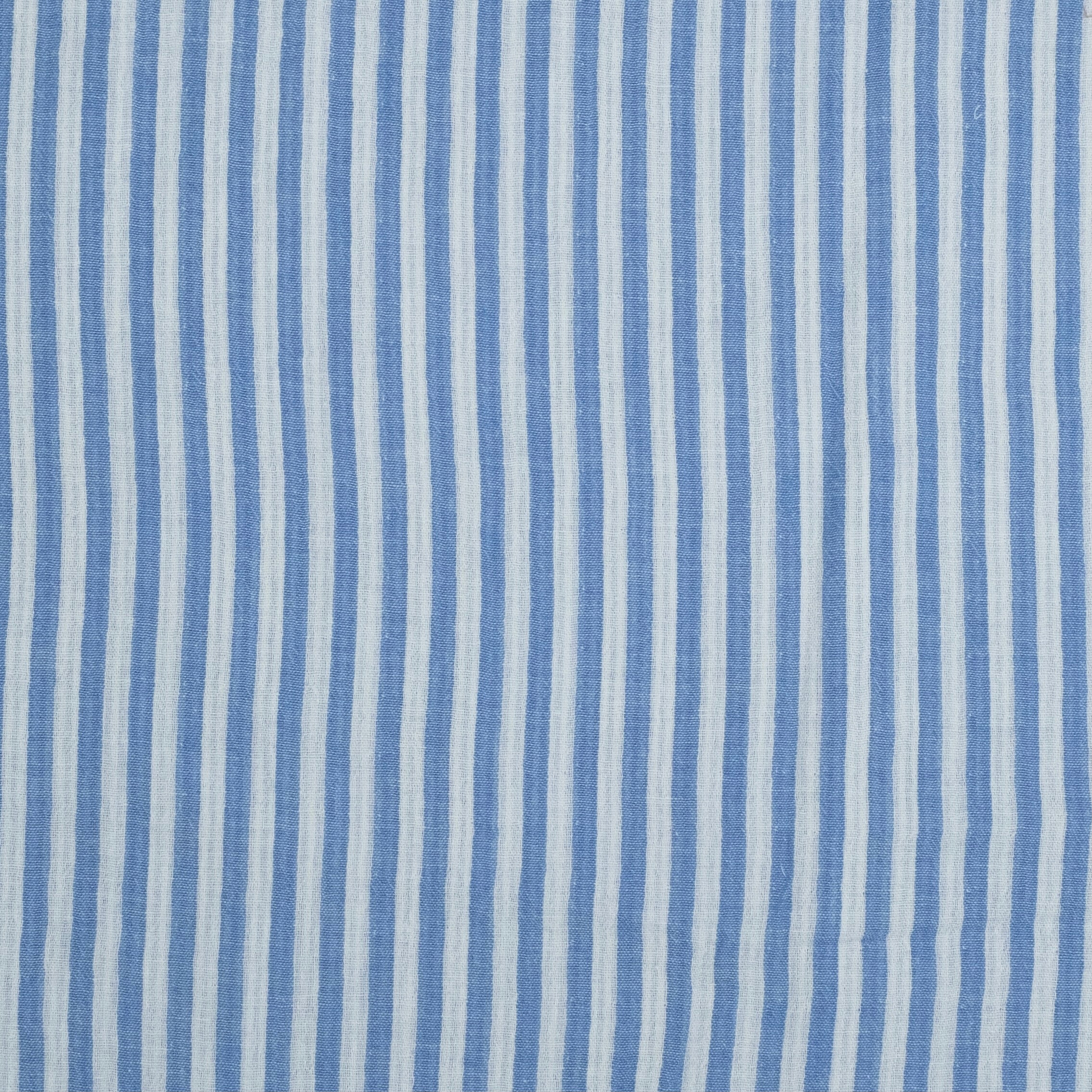 MUSELINA ESTAMPADA A RAYAS AZUL