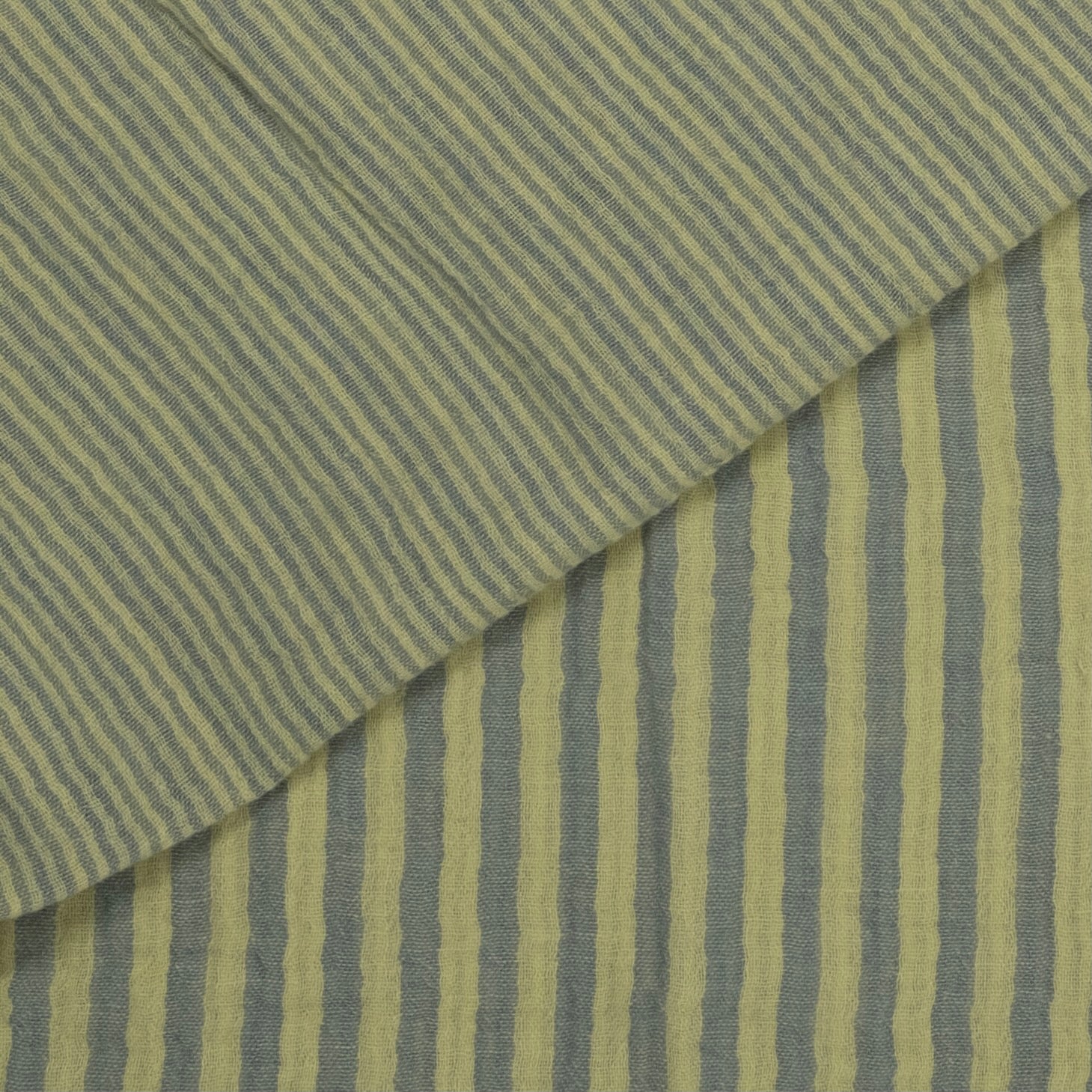 MUSELINA ESTAMPADA A RAYAS AZUL-AMARILLO