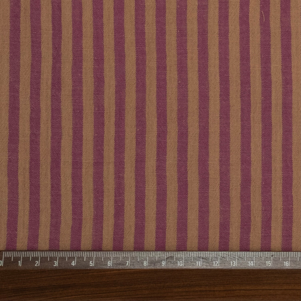 Mousseline imprimée à rayures lilas orange