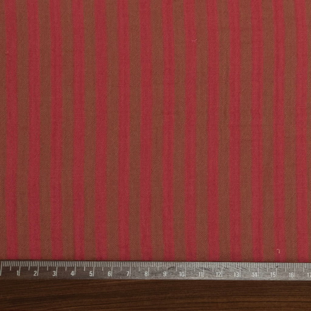 MUSELINA ESTAMPADA A RAYAS CHERRY - MARRÓN