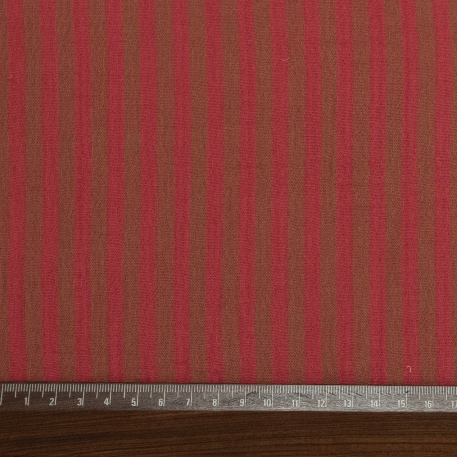 PINK AND BROWN STRIPED PRINTED MUSLIN