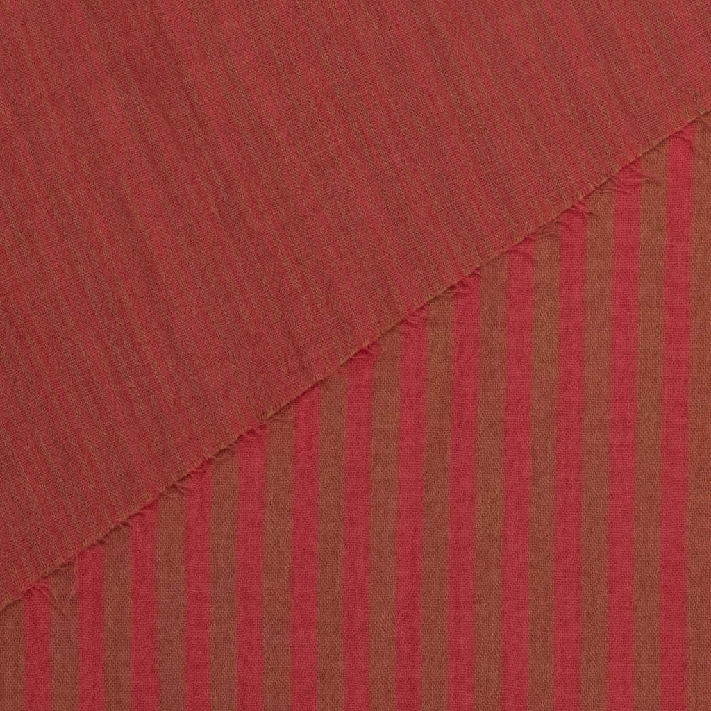 MUSELINA ESTAMPADA A RAYAS CHERRY - MARRÓN