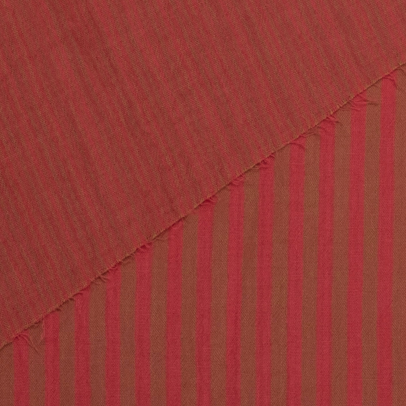 PINK AND BROWN STRIPED PRINTED MUSLIN