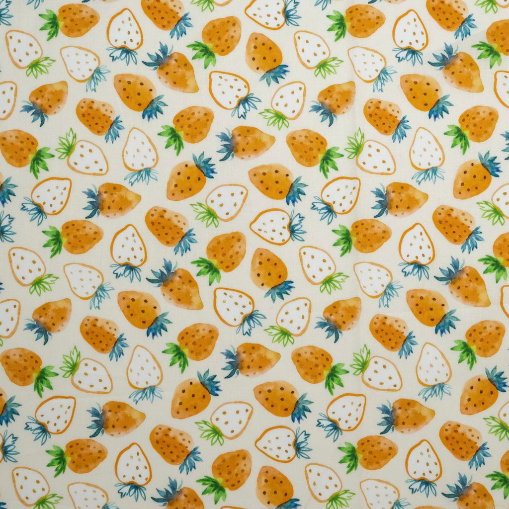 POPELÍN ESTAMPADO INFANTIL JARDÍN DE FRESAS