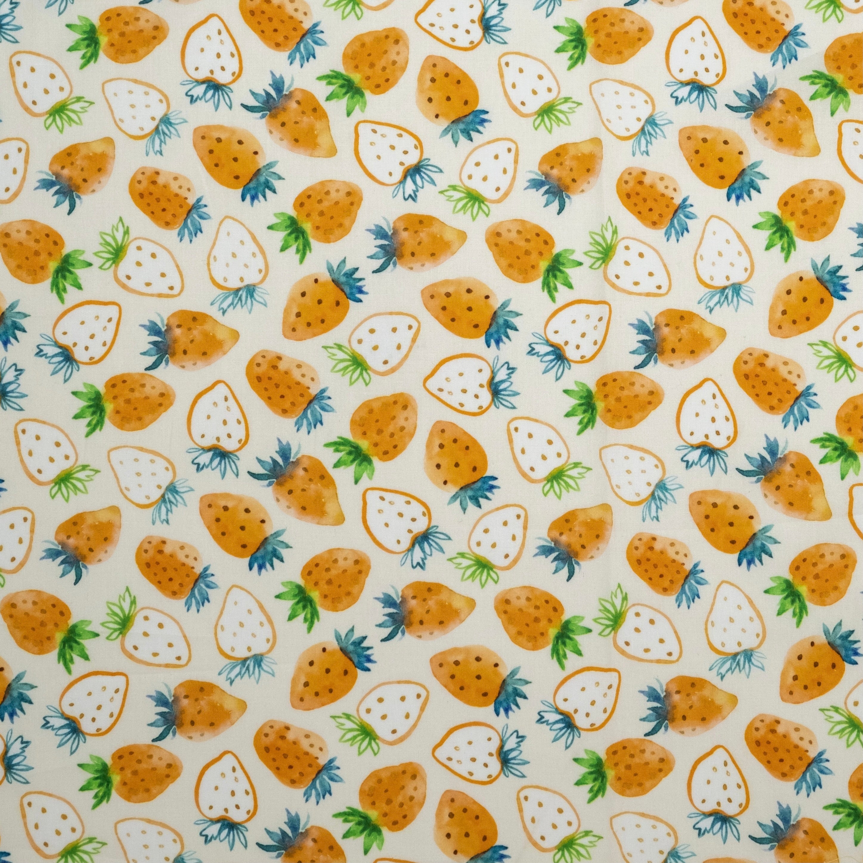 POPELÍN ESTAMPADO INFANTIL JARDÍN DE FRESAS