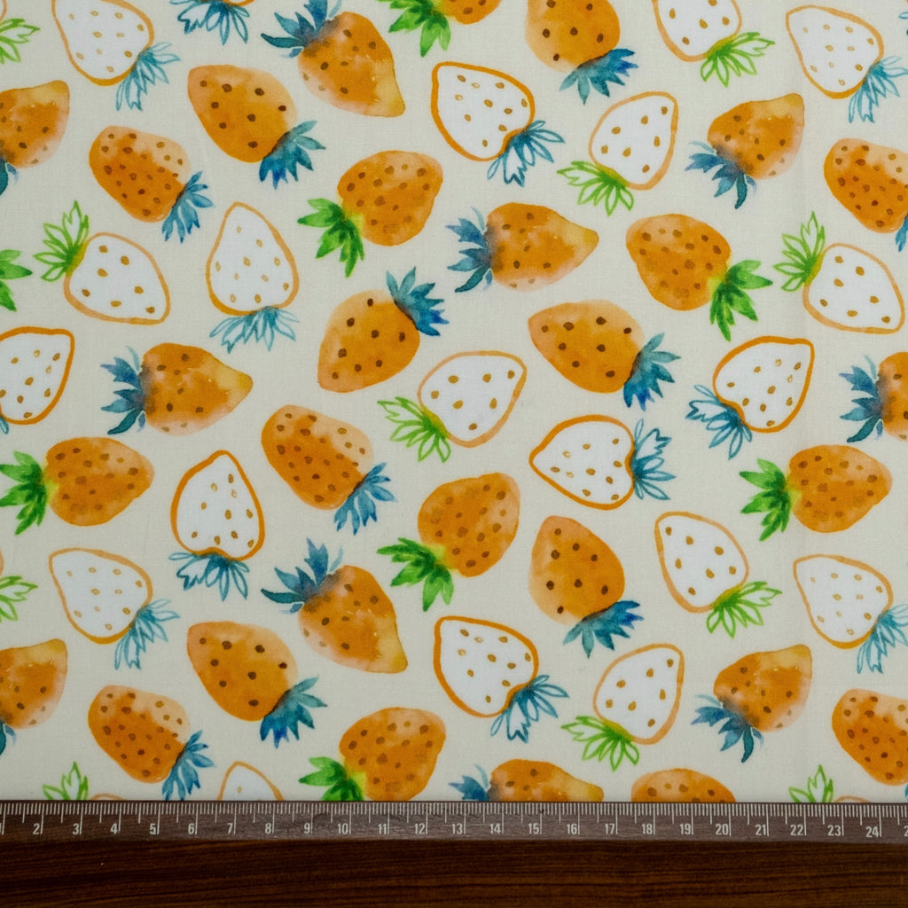 POPELÍN ESTAMPADO INFANTIL JARDÍN DE FRESAS