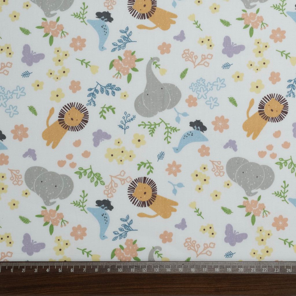 POPELÍN ESTAMPADO INFANTIL AMIGOS DEL SAFARI