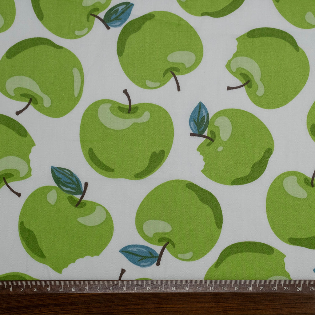 POPELÍN ESTAMPADO INFANTIL MANZANAS VERDES